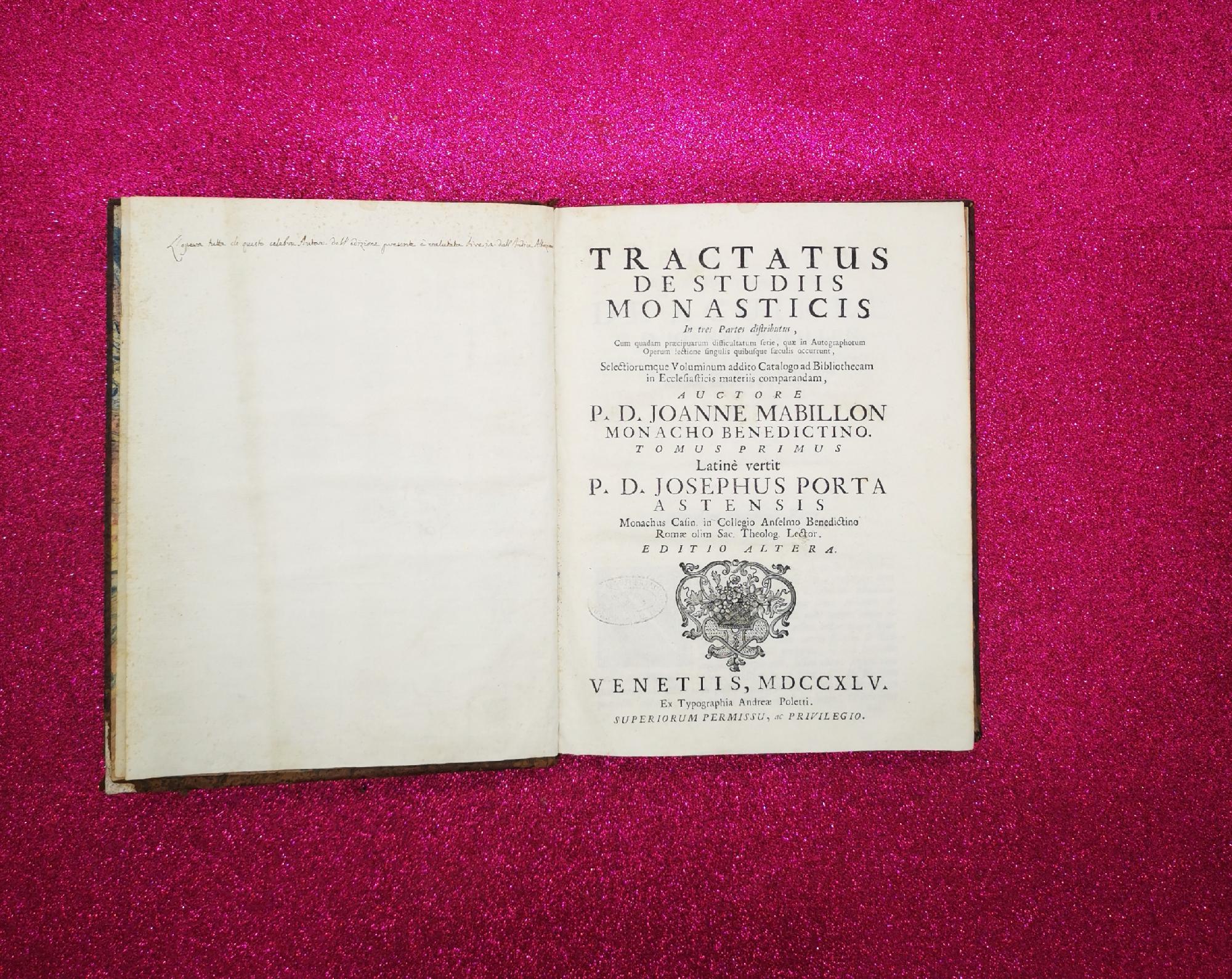 Tractatus De Studiis Monasticis 1745