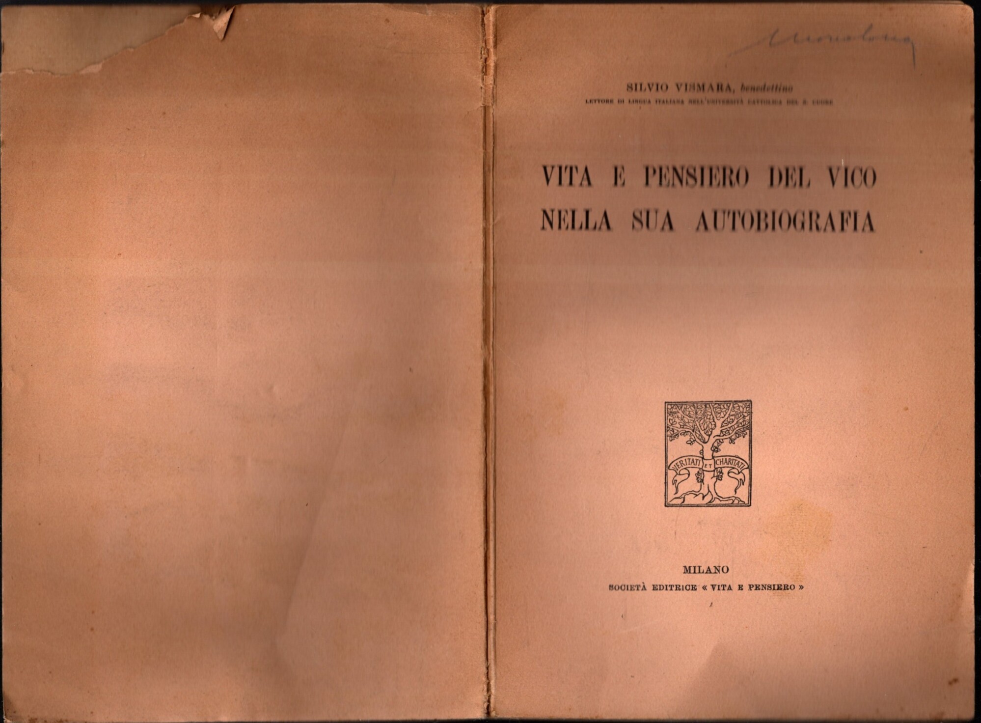 VITA E PENSIERO DEL VICO NELLA SUA AUTOBIOGRAFIA - ESTRATTO