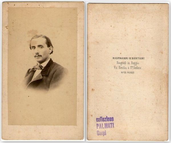 Foto photo cdv Gentiluomo con baffi e papillon by Ruspagiari …