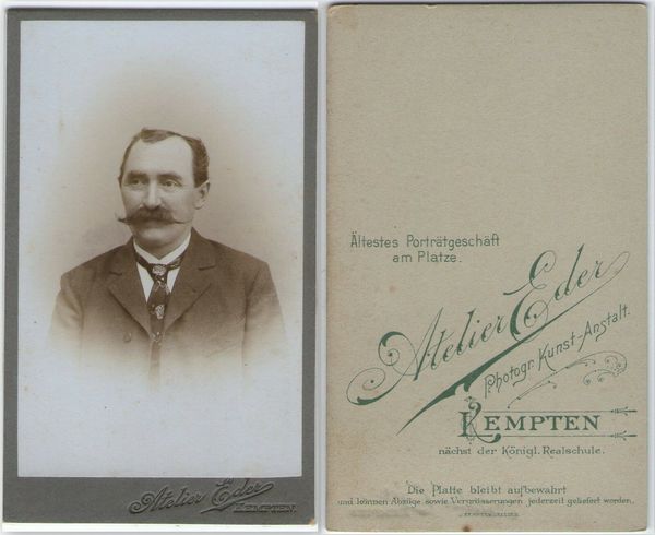 Foto photo gentiluomo con baffi by Atelier Eder Kempten cdv …