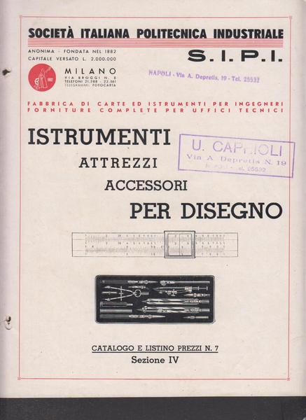 Pubblicità catalogo Strumenti per il disegno 1960 c.a.