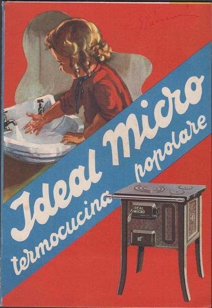 Pubblicità brochures Ideal Micro Termocucina popolare 1950 c.a.