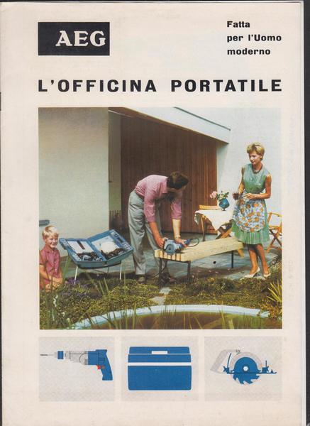 Pubblicità depliant L'officina portatile AEG 1966