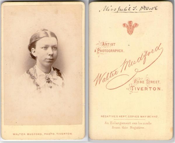 Foto photo Miss Julie Peance Walter Mudford Tiverton cdv 1870 …