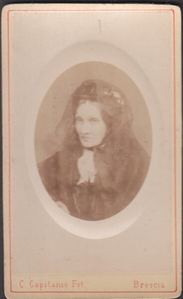 Foto photo cdv gentildonna con velo by C. Capitanio Brescia …