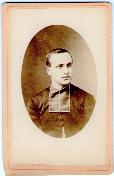 Foto photo Sacerdote in ovale by Fotograf. Artistica Roma cdv …