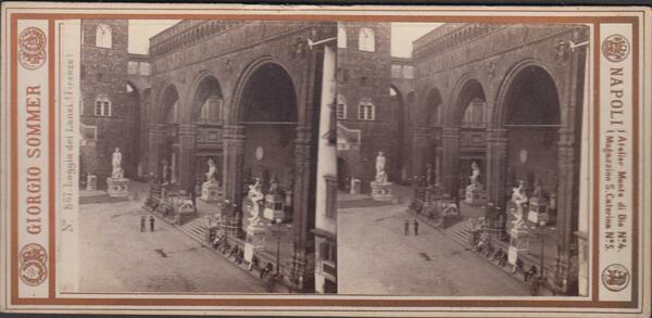 Foto photo stereoscopica Loggia dei Lanzi Firenze by Sommer 1890 …