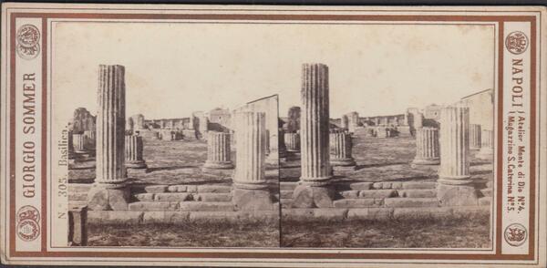 Foto stereoscopica Basilica Pompei by Sommer 1890 c.a.