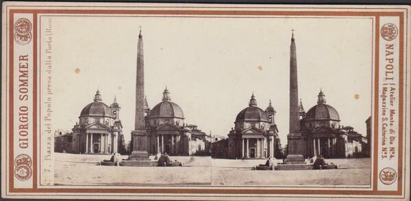 Foto stereoscopica Piazza del Popolo presa dalla Porta Roma by …