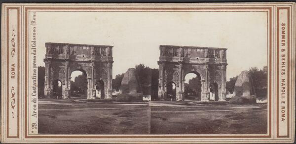 Foto stereoscopica Arco di Costantino preso dal Colosseo Roma by …