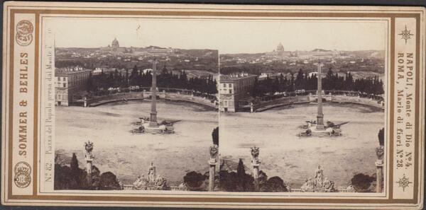 Foto stereoscopica Piazza del Popolo presa dal monte Pincio Roma …