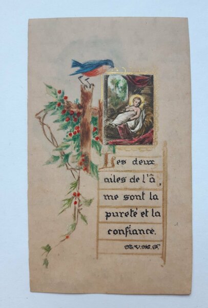 Santino holy card manufatto Gesù bambino dipinto a mano 1940 …
