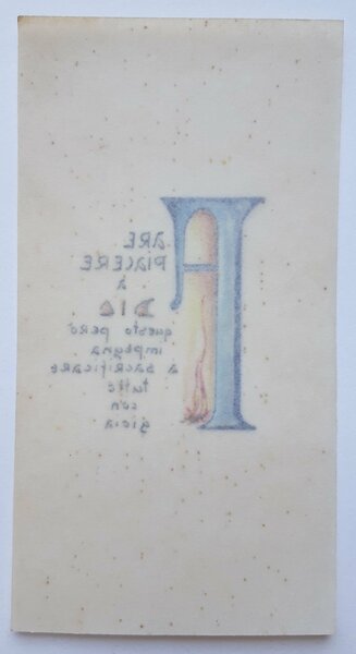 Antico biglietto preghiera manufatto 1930 c.a.