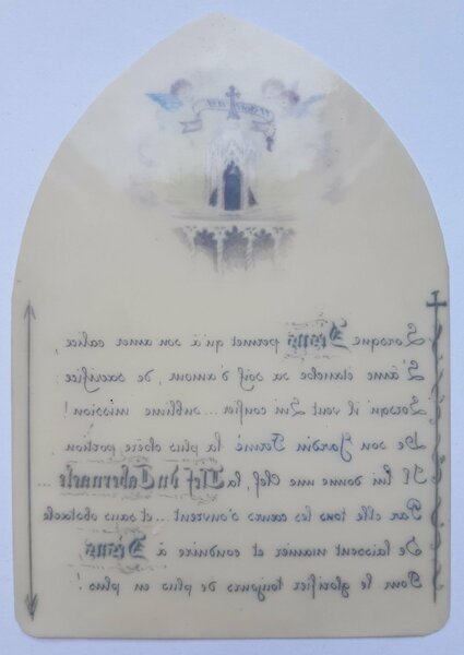 Santino holy card manufatto Tabernacolo 22 agosto 1899 celluloide