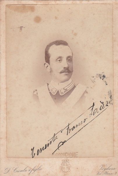 Foto photo cabinet card tenente Franco Lanzi Reggimento cavalleggeri di …