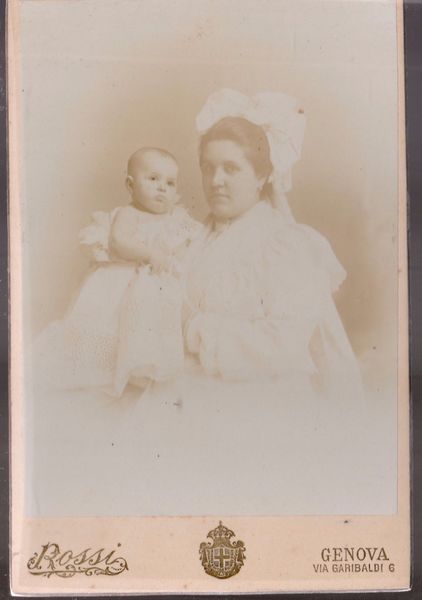 Foto photo cabinet card giovane balia con bimba by Rossi …