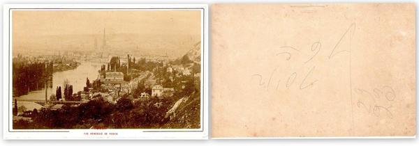 Foto photo cabinet card panorama di Rouen La Senna Francia …