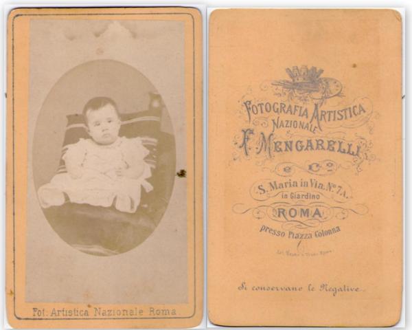 Foto photo cdv Bambino seduto in ovale by F. Mengarelli …