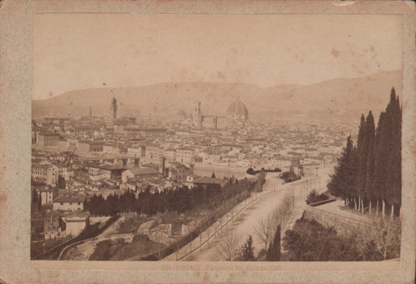 Foto photo cabinet card Firenze panorama da viale dei colli …