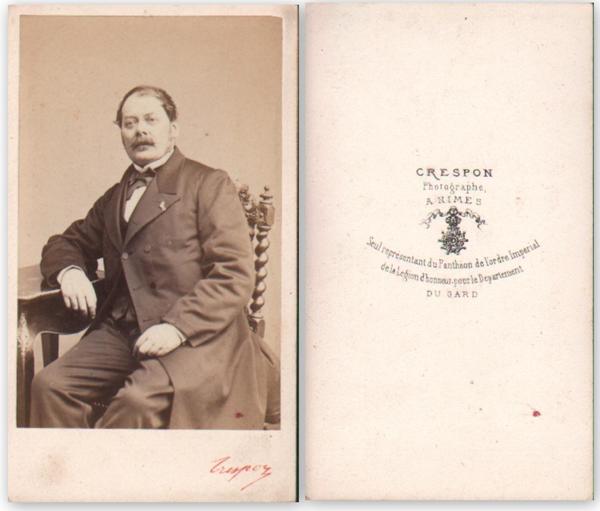 Foto photo ritratto di gentiluomo seduto by Crespon Nimes cdv …