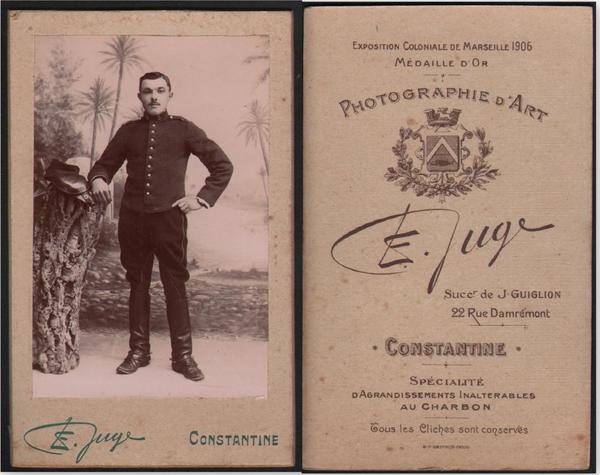 Foto photo Militare francese in posa by E. Juge Constantine …