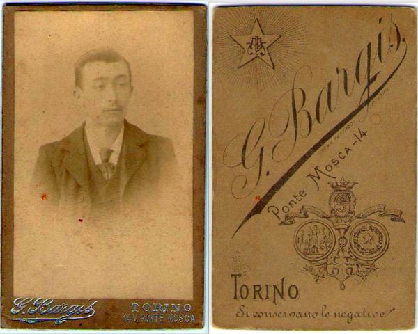 Foto photo gentiluomo in posa by G. Bargis Torino cdv …