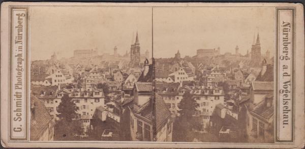 Foto photo stereoscopica stereoview Norimberga Nurnberg a volo d'uccello by …