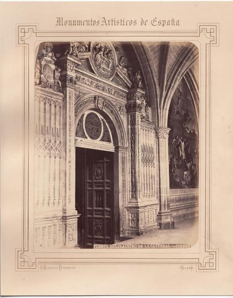 Photo foto albumina puerta del claustro de la Catedral Toledo …
