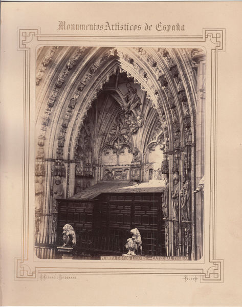 Photo foto albumina Puerta De Los Leones de la Catedral …