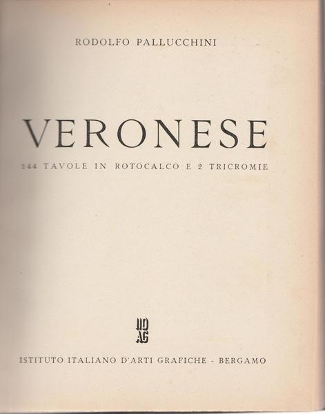 R. Pallucchini Veronese Istituto Arti Grafiche 1943 C.A. L5586