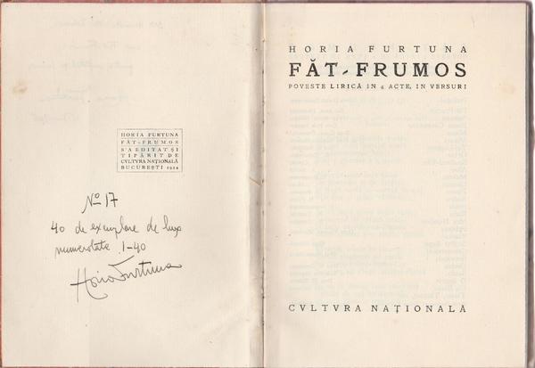 Horia Furtuna FAT - FRUMOS. POVESTE LIRICA IN 4 ACTE …