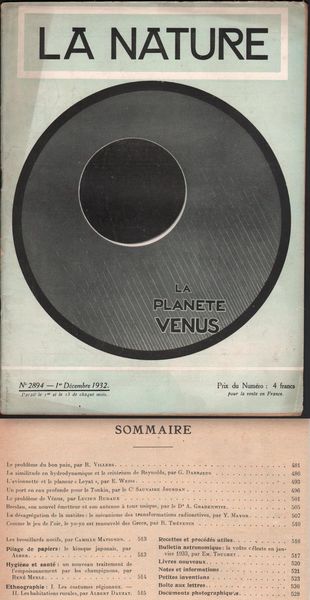Rivista-Invenzioni-La Nature-Dicembre 1932-N.2894-La Planete Venus-L623
