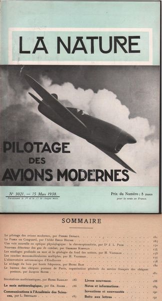 Invenzioni-La Nature-15-Marzo 1938-N.3021-Pilotage Des Avions Modernes-L626