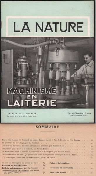Invenzioni-La Nature-Agosto-Machinisme En Laiterie-1938-N.3030--L633