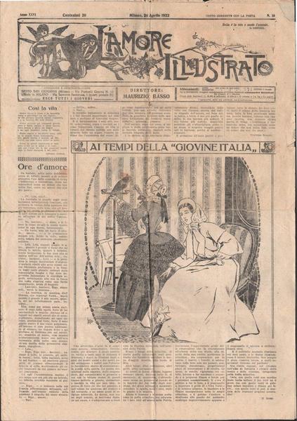 L'AMORE ILLUSTRATO-MILANO-APRILE 1922-GIORNALE DI NOVELLE E RACCONTI-RARO-L755