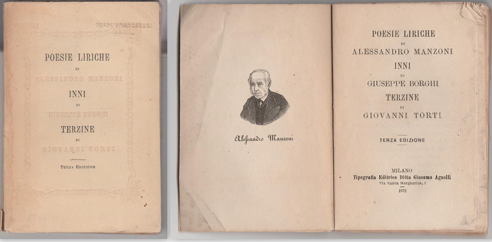 A. Manzoni, G. Borghi, G. Torti Poesie Liriche Inni Terzine, …
