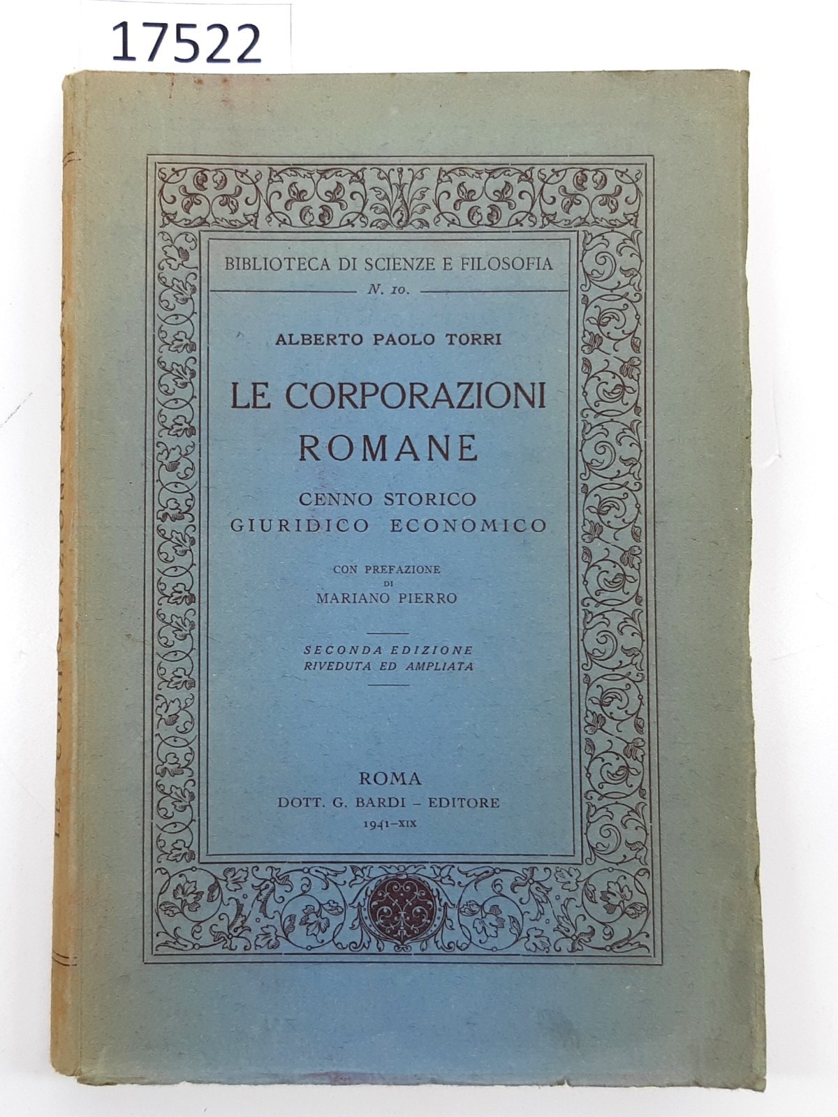 A. Paolo Torri Le corporazioni romane cenno storico giuridico economico …
