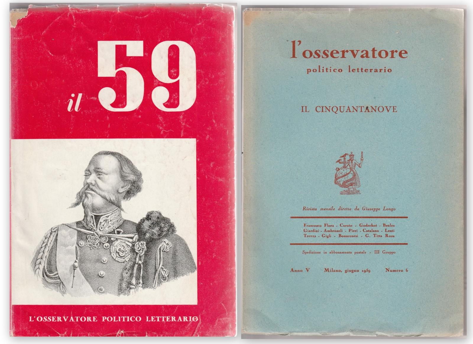 Aa.Vv. L'osservatore Politico Letterario Il Cinquantanove Giugno 1959 N. 6