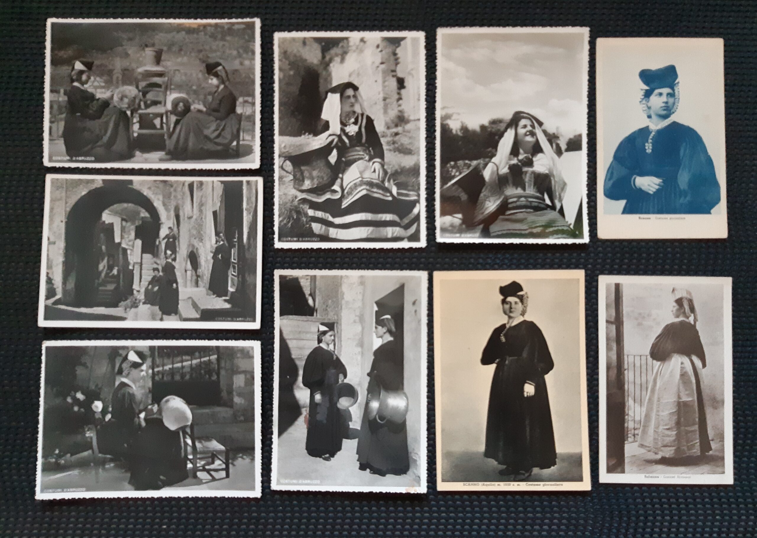 Abruzzo Lotto di 9 cartoline costumi d'Abruzzo nvg