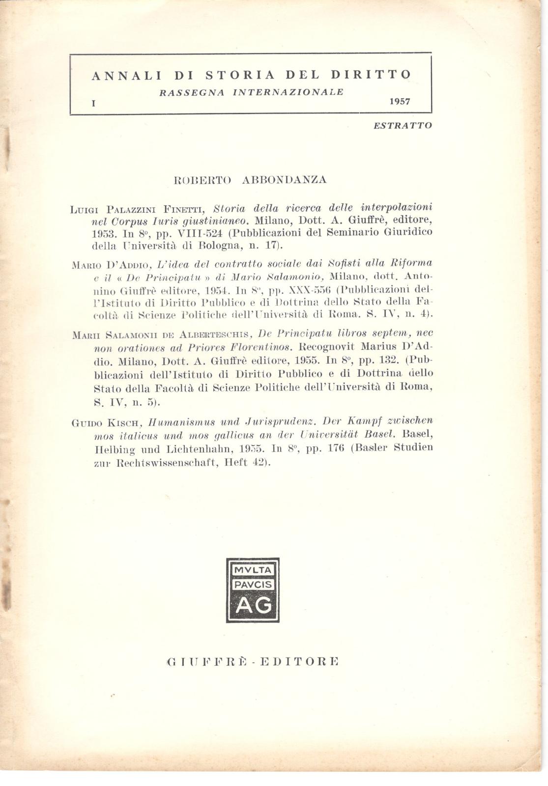 AnnalÏ di storia del diritto Rassegna internazionale I GiuffrË 1957 …