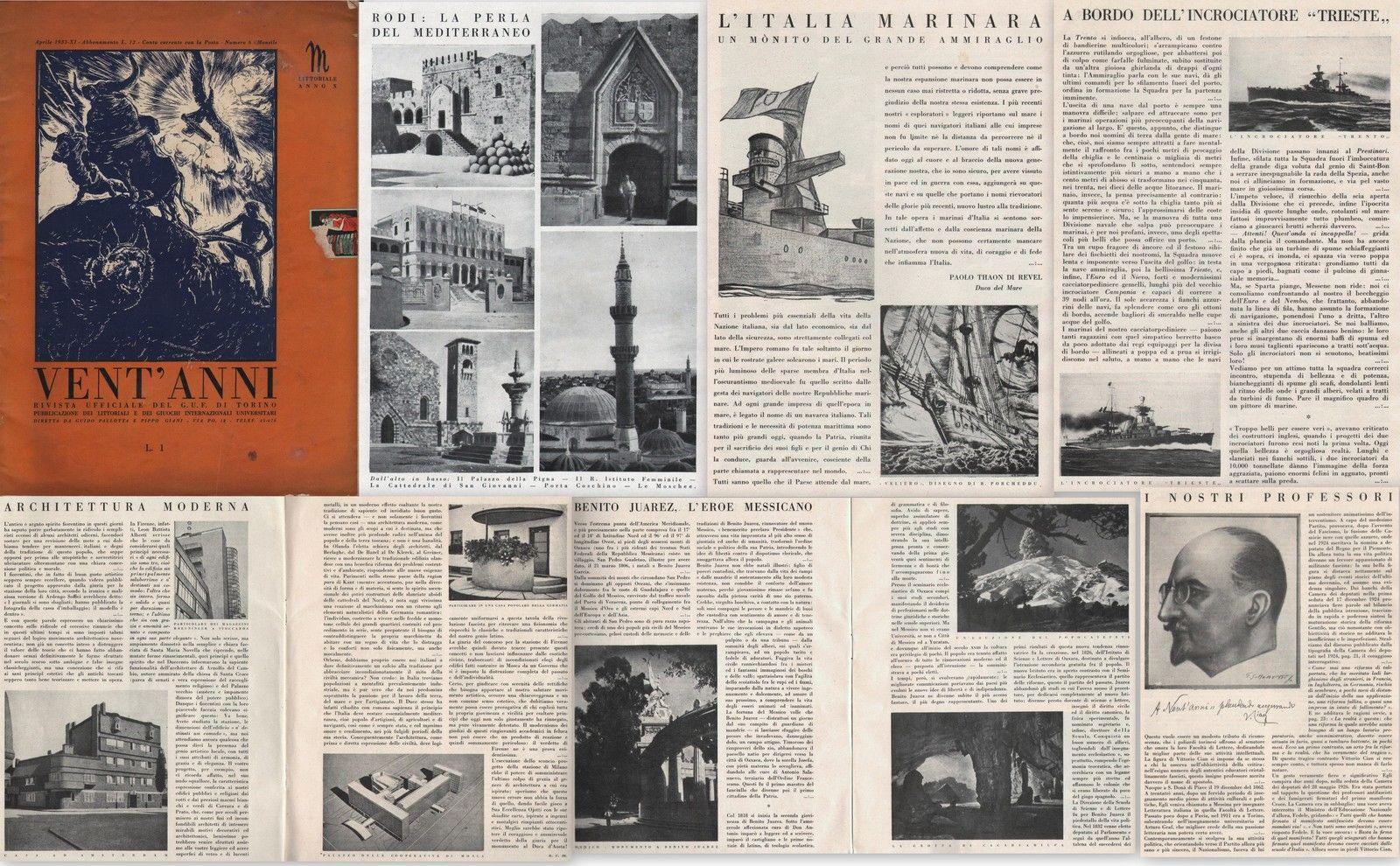 Arte-Guerra-Vent'anni-Rivista Ufficiale Del G.U.F.Di Torino-Aprile-1933