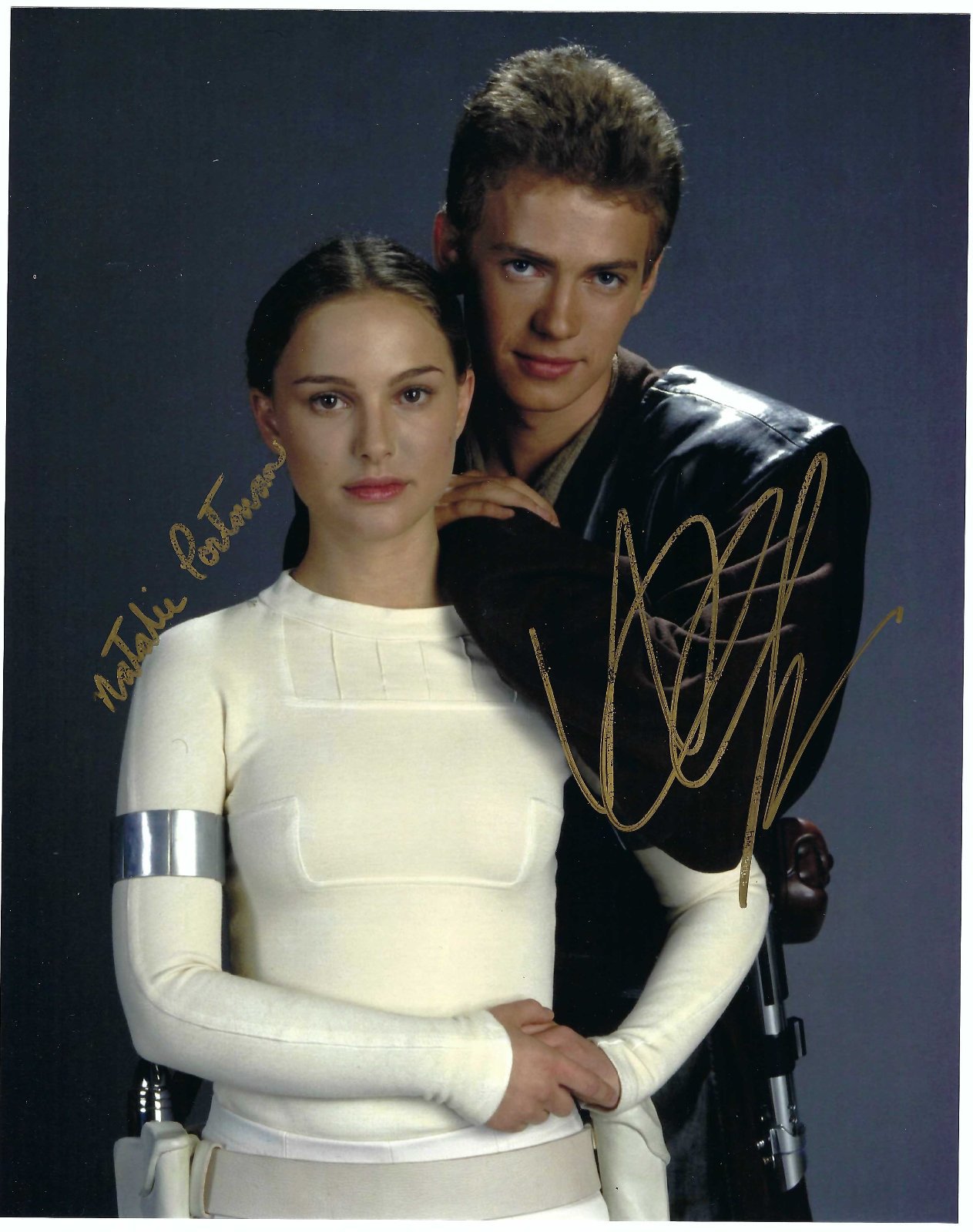 Autografo originale Natalie Portman Hayden Christensen Star wars II con …