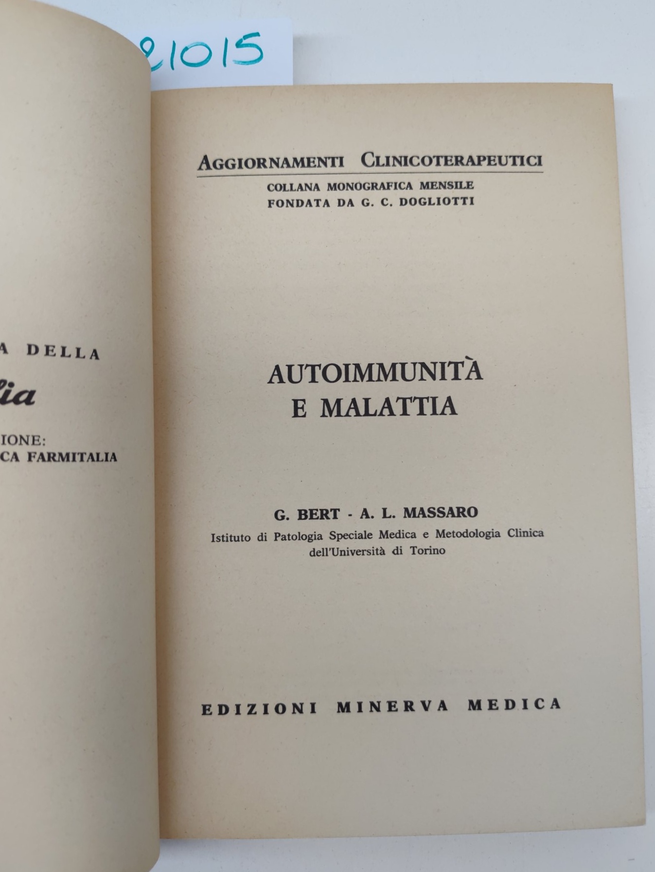 Bert Massaro Autoimmunità e malattia Minerva Medica 1968