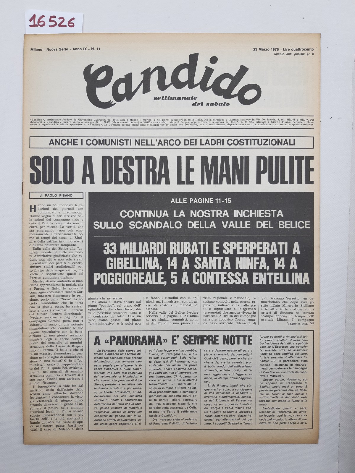 Candido settimanale del sabato numero 11 23 marzo 1976
