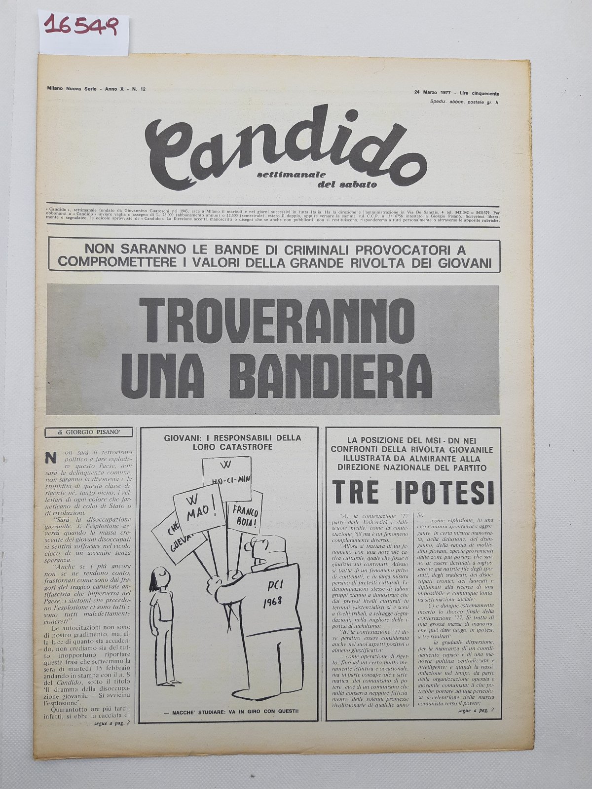 Candido settimanale del sabato numero 12 24 marzo 1977