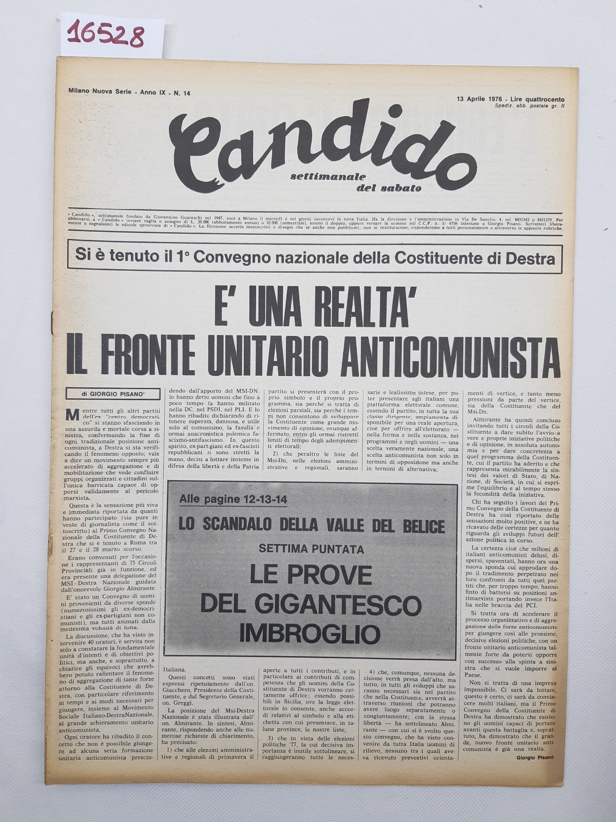 Candido settimanale del sabato numero 14 13 aprile 1976