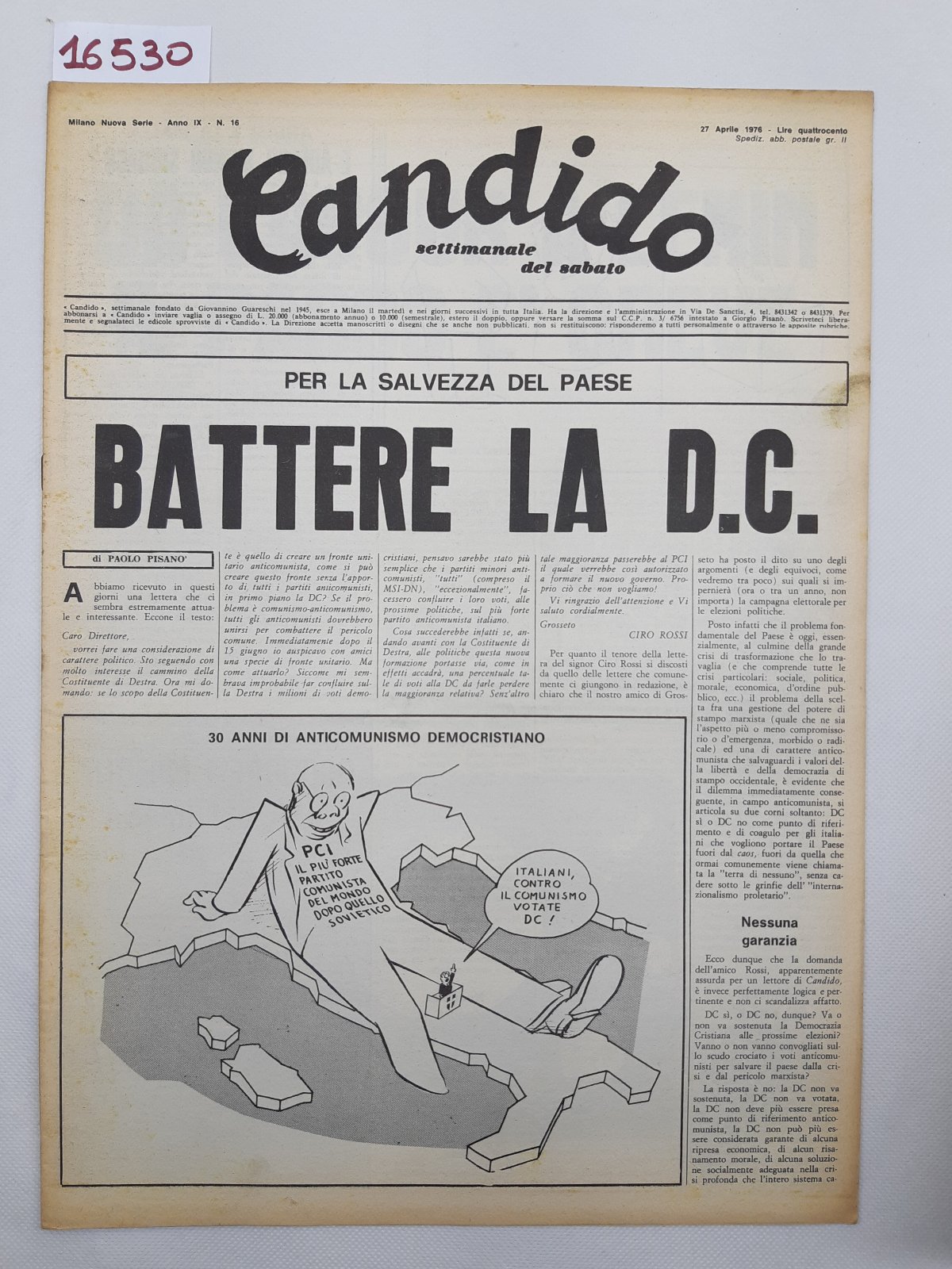 Candido settimanale del sabato numero 16 27 Aprile 1976