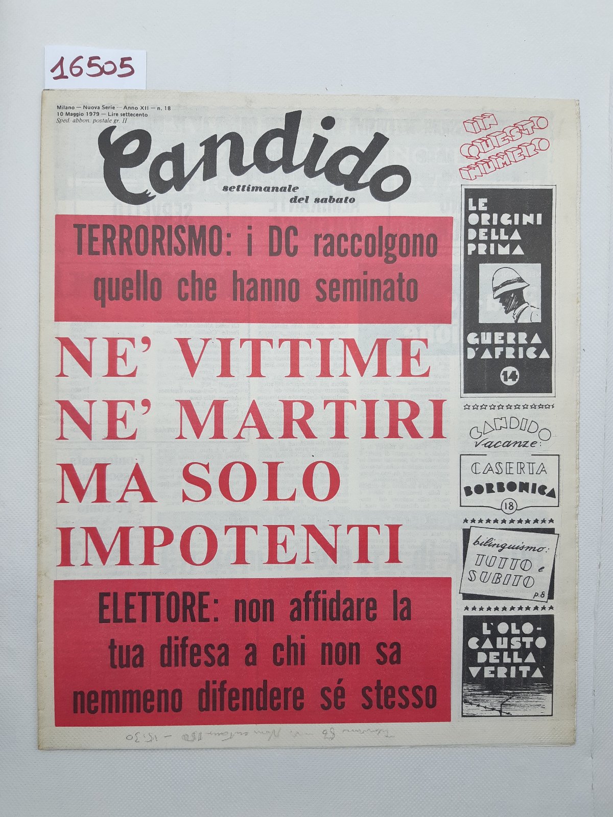 Candido settimanale del sabato numero 18 10 maggio 1979