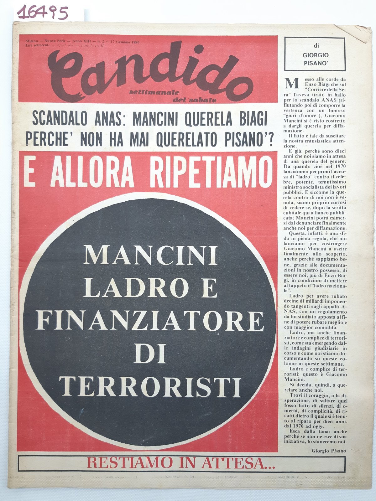 Candido settimanale del sabato numero 2 17 gennaio 1980