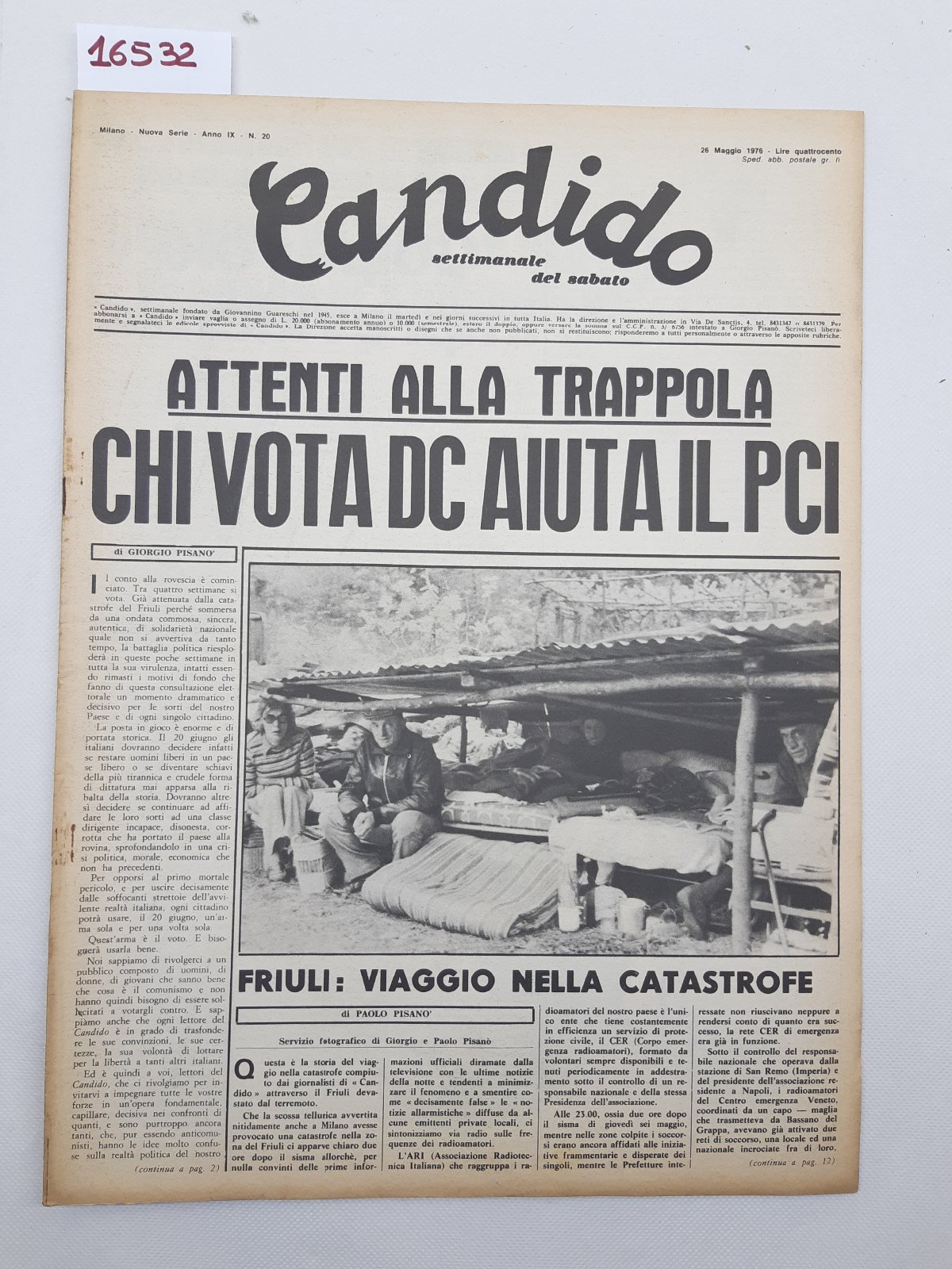 Candido settimanale del sabato numero 20 26 maggio 1976